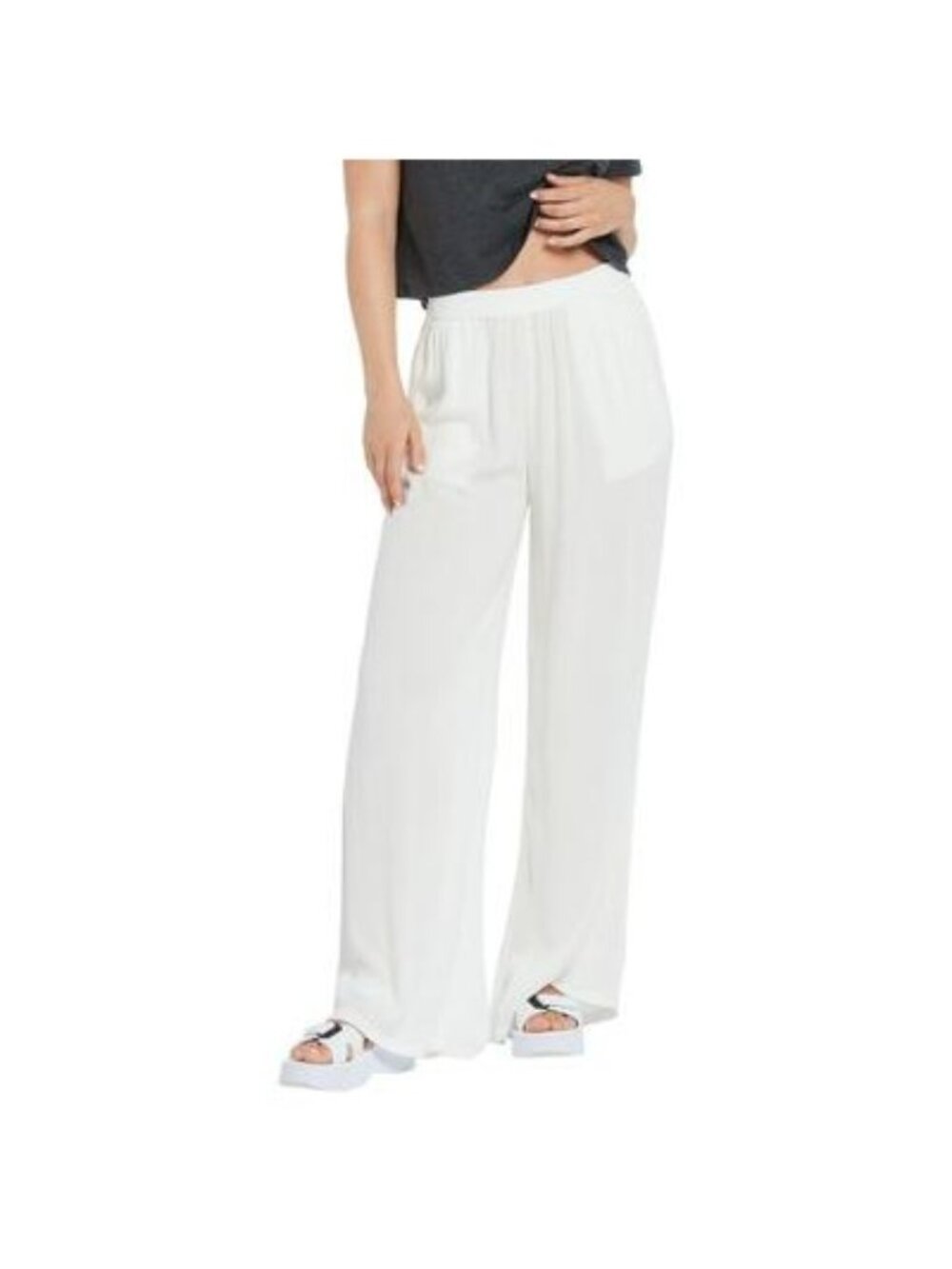 Volcom Womens Stoneshine Junki Wide Leg Beach Pant Star White Size XL NWT